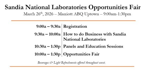 sandia small business opportunities fair 2026 agenda