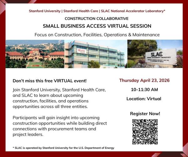 Standford Construction Small Business Webinar Flyer