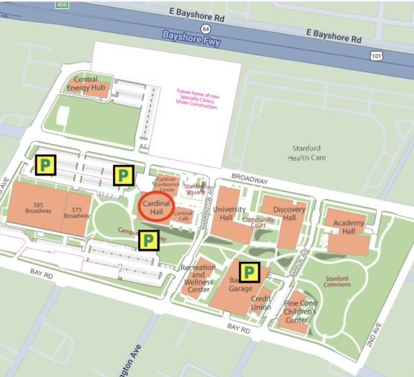 Parking Map at Cardinal Hall